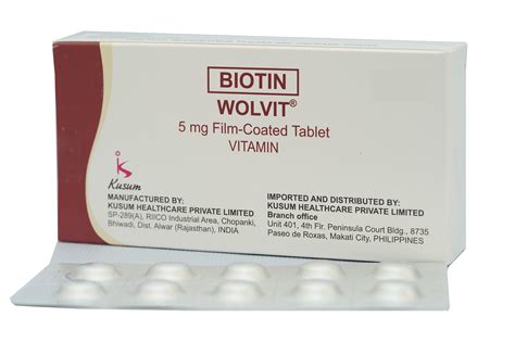 WOLVIT, Biotin 5mg 1 Film.
